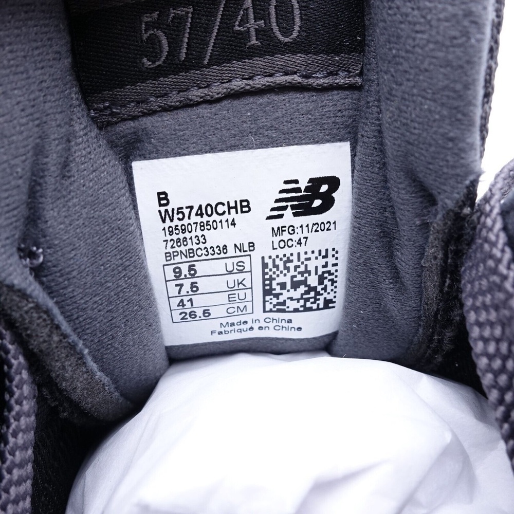 NEW New Balance Women's 57/40 Sneakers W5740CHB Black/Sea Salt - Picture 7 of 8
